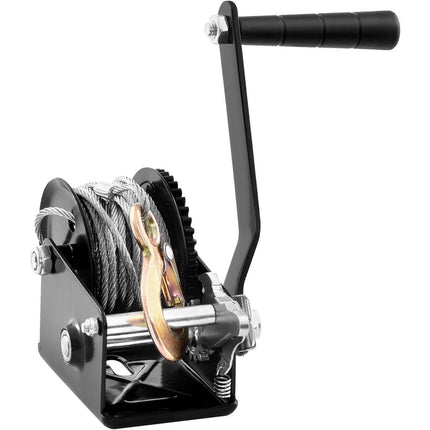 Hand Winch 800 lb, 33 ft Steel Cable, Two-Way Ratchet