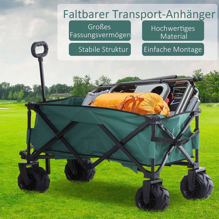 Folding metal garden cart - 360° telescopic handle, 20 kg capacity
