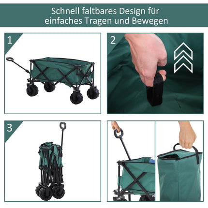 Folding metal garden cart - 360° telescopic handle, 20 kg capacity