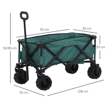 Folding metal garden cart - 360° telescopic handle, 20 kg capacity
