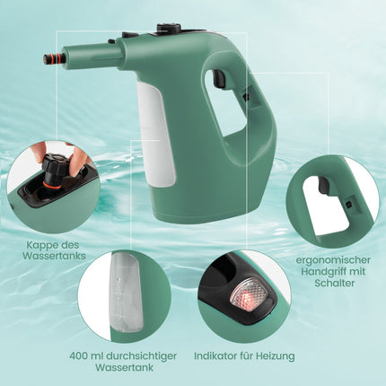 Handheld Steam Cleaner, 1400W, 400ml, 14-Piece Set