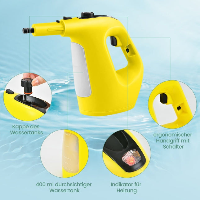 Handheld Steam Cleaner, 1500W, 400ml Tank, 125C