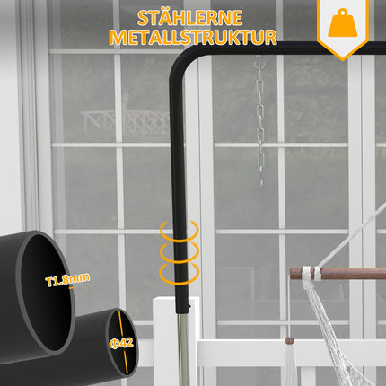Height-adjustable hanging chair stand, 250 kg capacity, black