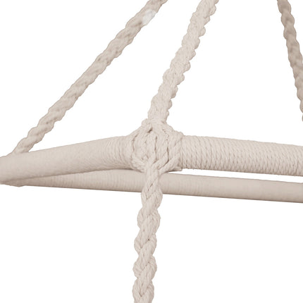 Beige hanging chair in ethnic cotton, UV resistant, weather resistant