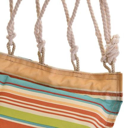 Multicolored hanging chair with cushion, portable, holds 100 kg