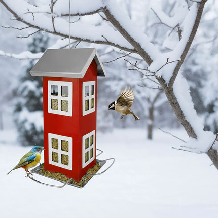 Hanging Metal Birdhouse with Removable Roof