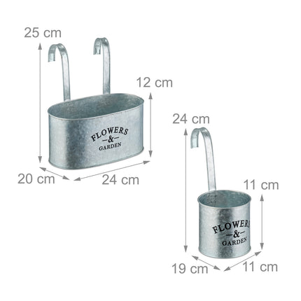 Hanging Plant Pots Set of 3 for Balcony & Garden
