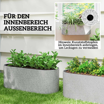 Hanging Self-Watering Planters, Light Grey, Set of 2