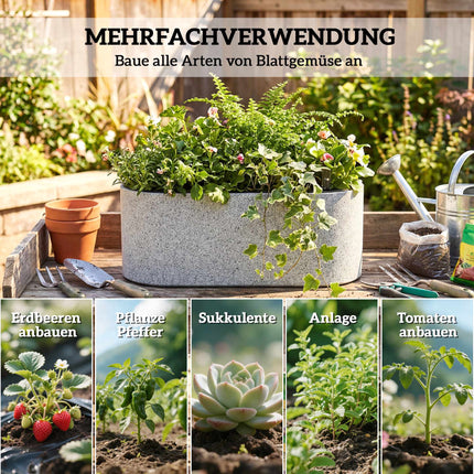 Hanging Self-Watering Planters, Light Grey, Set of 2