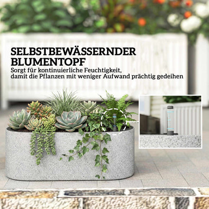 Hanging Self-Watering Planters, Light Grey, Set of 2