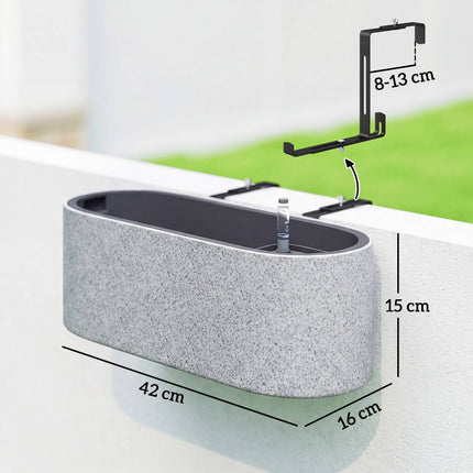 Hanging Self-Watering Planters, Light Grey, Set of 2