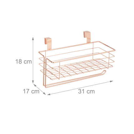 Hanging basket with holder for paper towels