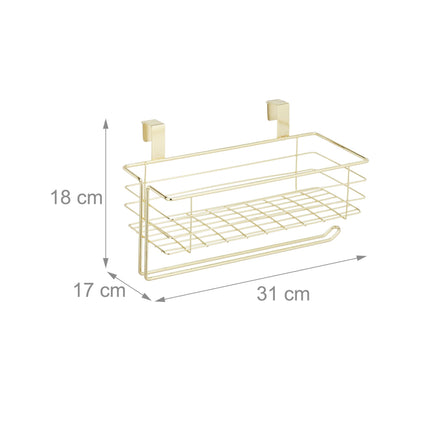 Hanging basket with holder for paper towels