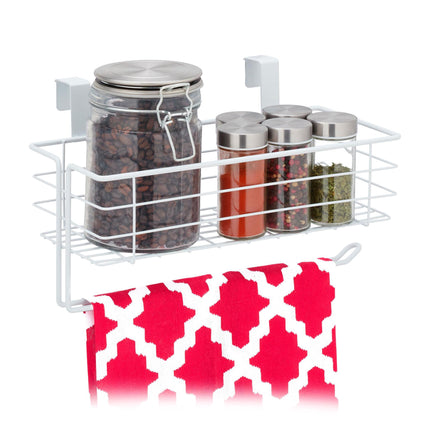 Hanging basket with holder for paper towels
