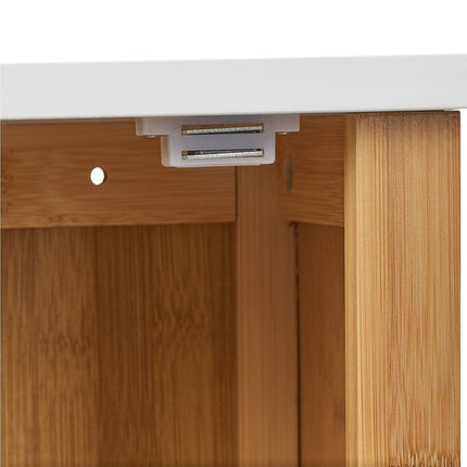 Hanging bathroom cabinet in bamboo
