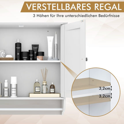 Hanging bathroom cabinet with towel rail bathroom cabinet 60 x 21 x 61 cm white