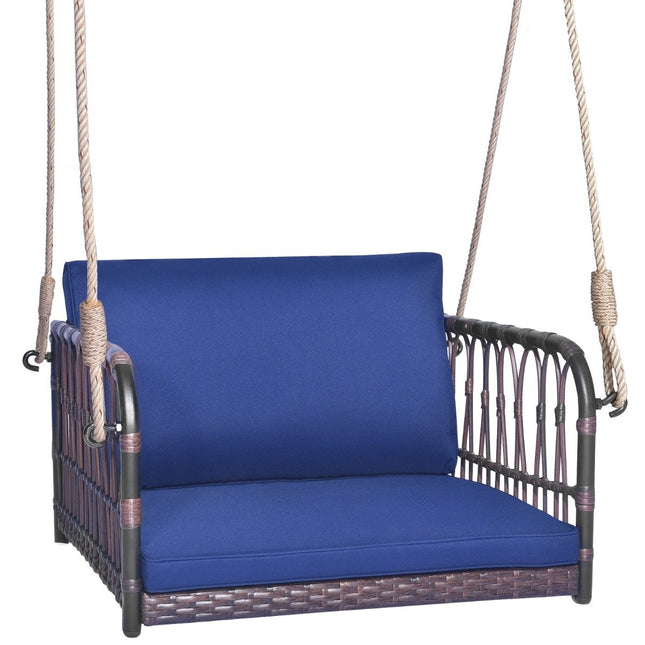 Hanging chair hanging chair with a load capacity of up to 180 kg, hanging seat with blue cushion