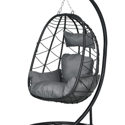 Rattan hanging chair, 195 cm, indoor/outdoor, 150 kg Capacity