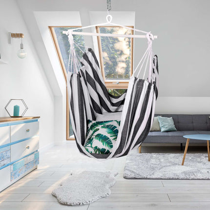 Hanging chair with stripes