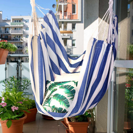 Hanging chair with stripes