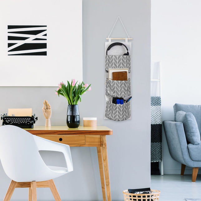 Hanging fabric organizer