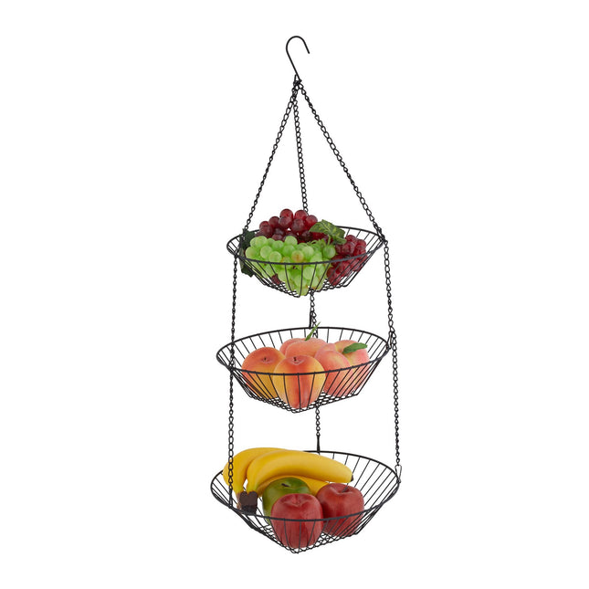 Hanging fruit basket in black