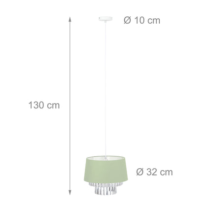 Hanging lamp Fabric with crystals