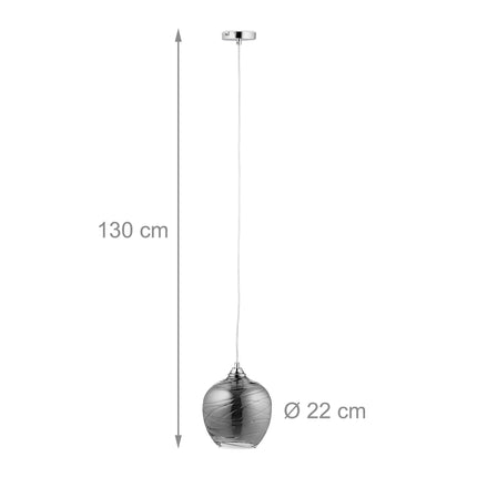 Hanging lamp with glass shade