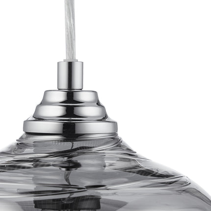 Hanging lamp with glass shade
