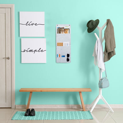 Hanging organizer in felt 6 compartments set of 2