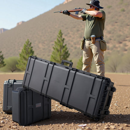 Hard Rifle Case, Lockable, Pre-Cut Foam, IP67, Wheeled