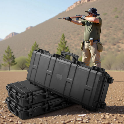 Hard Rifle Case, Lockable, Wheeled, IP67, 108.9 cm