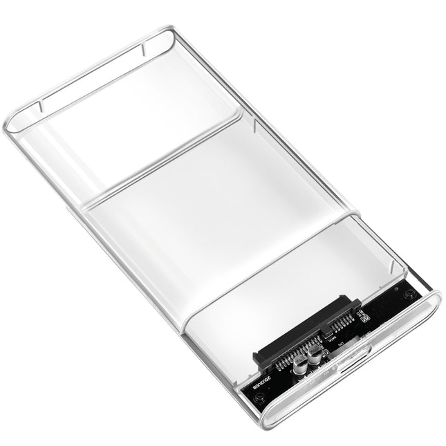 Hard drive cabinet 2.5" SATA USB 3.0 Screwless design Transparent