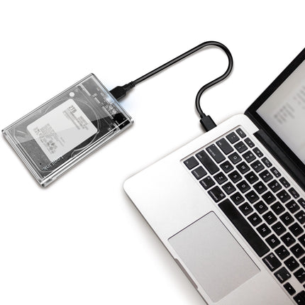 Hard drive cabinet 2.5" SATA USB 3.0 Screwless design Transparent