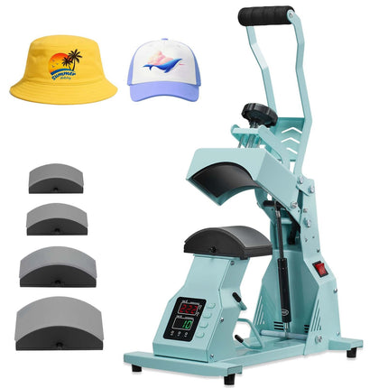Hat Heat Press Machine, 4 Interchangeable Platens, Temp Timer