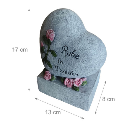 Heart-Shaped Grave Ornament with "Ruhe in Frieden"