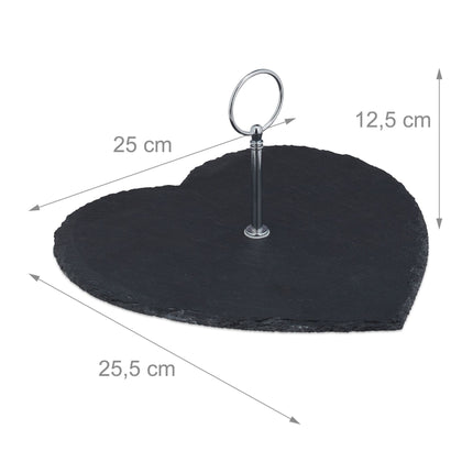 Heart-shaped slate plate