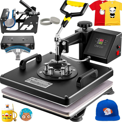 Heat Press Machine 15x15, 5-in-1 Swing Away Kit
