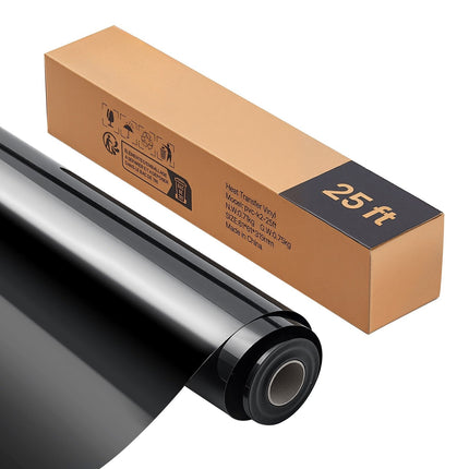 Heat Transfer Vinyl Roll, Glossy Black, 12 in x 25 ft
