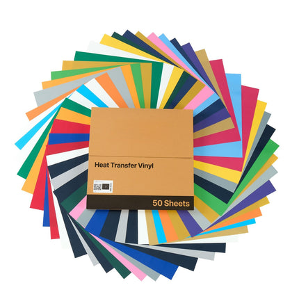 Heat Transfer Vinyl Sheets, 50 Pack, 12x12, Assorted Glossy