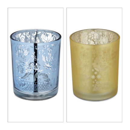 Heat candle holder gold silver set of 12