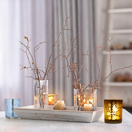Heat candle holder gold silver set of 12