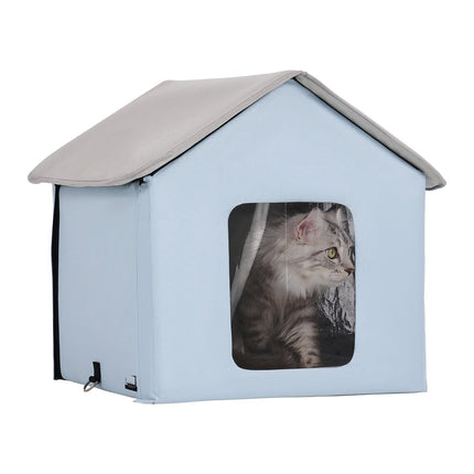 Heated Cat House, Outdoor Timer Shelter with Heated Pad, Small