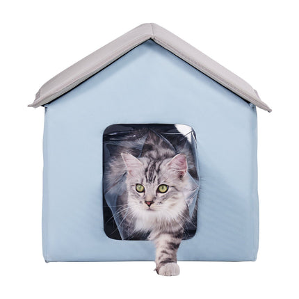 Heated Cat House, Outdoor Timer Shelter with Heated Pad, Small