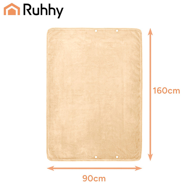 Heated Electric Blanket, USB-Powered, 160x90 cm, Beige