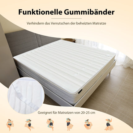 Heated Mattress Topper 160 x 140 cm, Dual Control, Timer