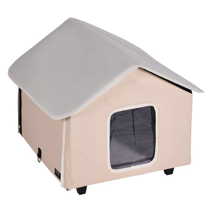Heated Outdoor Cat House with Pad, Elevated, Timer