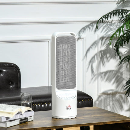 2000W ceramic tower heater, remote control & timer, white