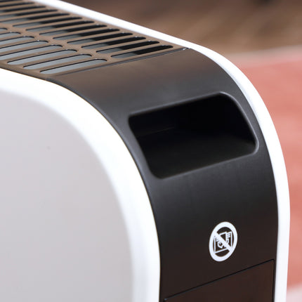 Electric fan heater 2180W, 3 heat levels, timer, white