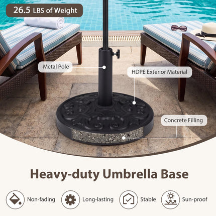 Heavy-Duty 26.5 Lb Umbrella Stand, Adjustable Knob